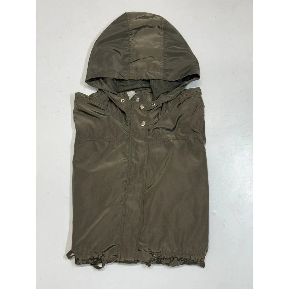 Athletic Collection Windbreaker Jacket Women's XL Army Green Light Weight Hooded